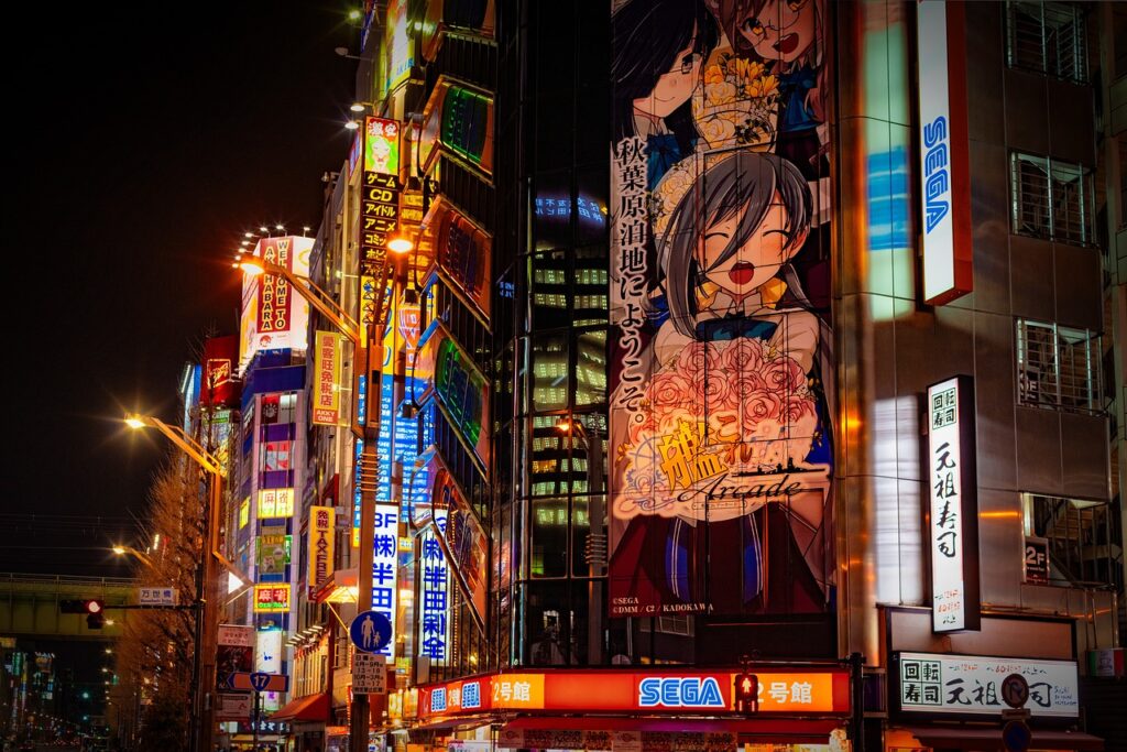 manga, animated, heroic fantasy, characters, neon, sign, colorful, street, avenue, urban, night, akihabara, tokyo, japan, asia, manga, manga, manga, akihabara, akihabara, akihabara, tokyo, tokyo, tokyo, tokyo, tokyo